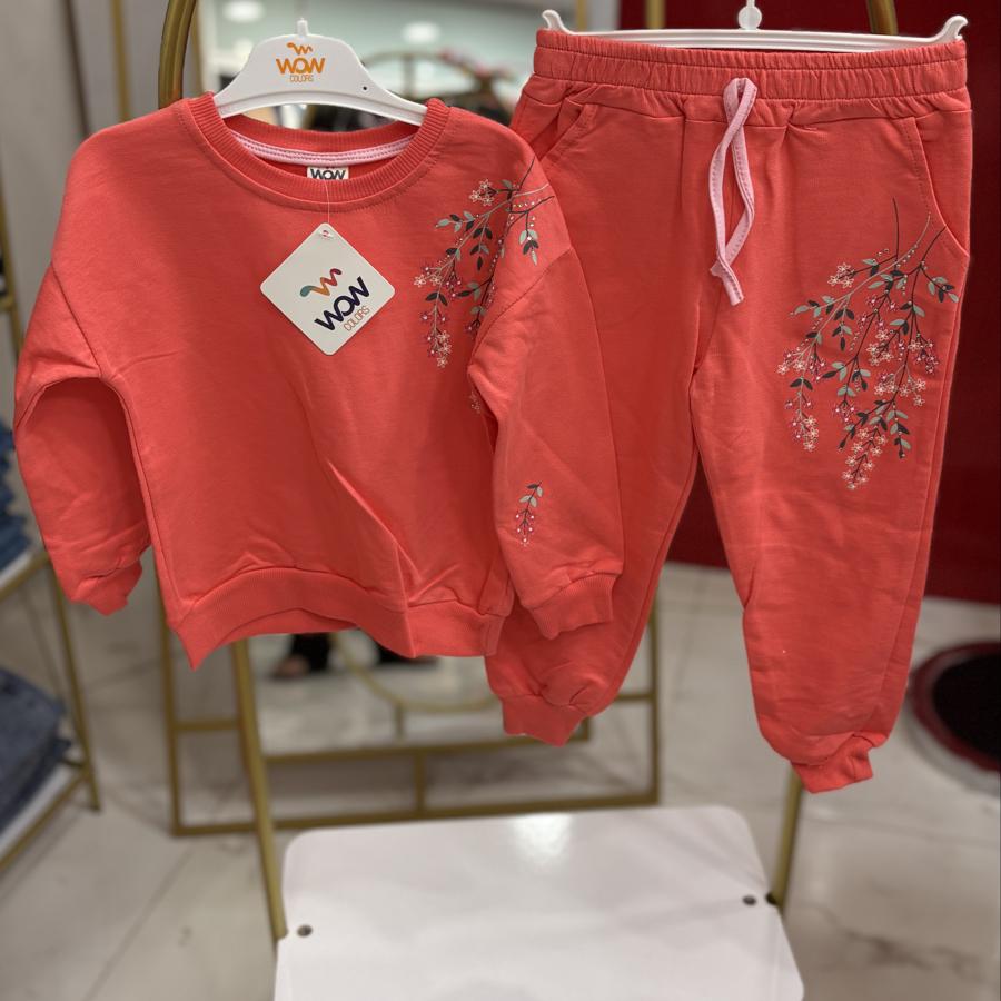 Kız çocuk taşlı çiçekli takım