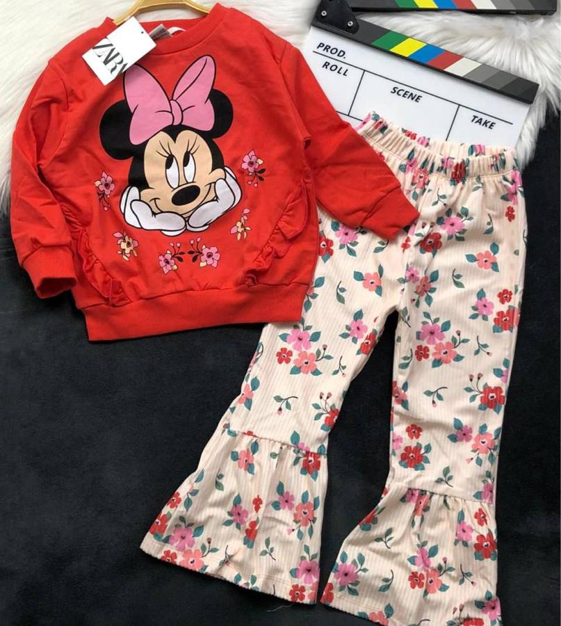 Mickiemause ispanyol paça kız çocuk takım