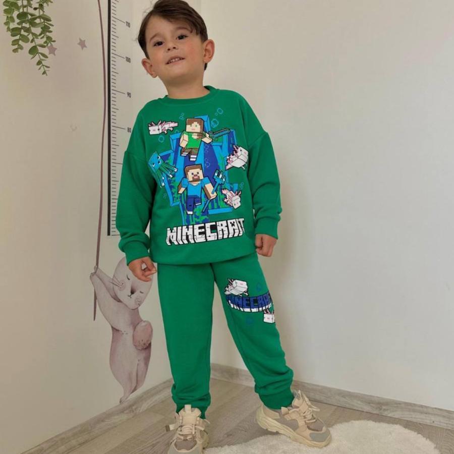 Minecraft yeşil renk paça lastikli takım