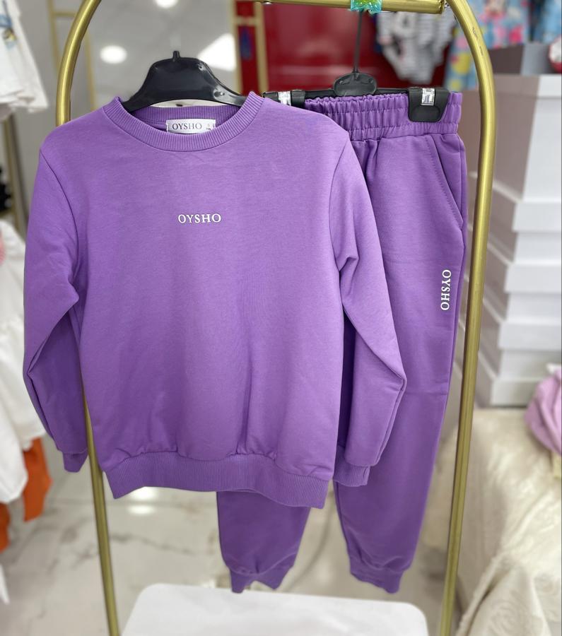 Mor osho baskılı takım