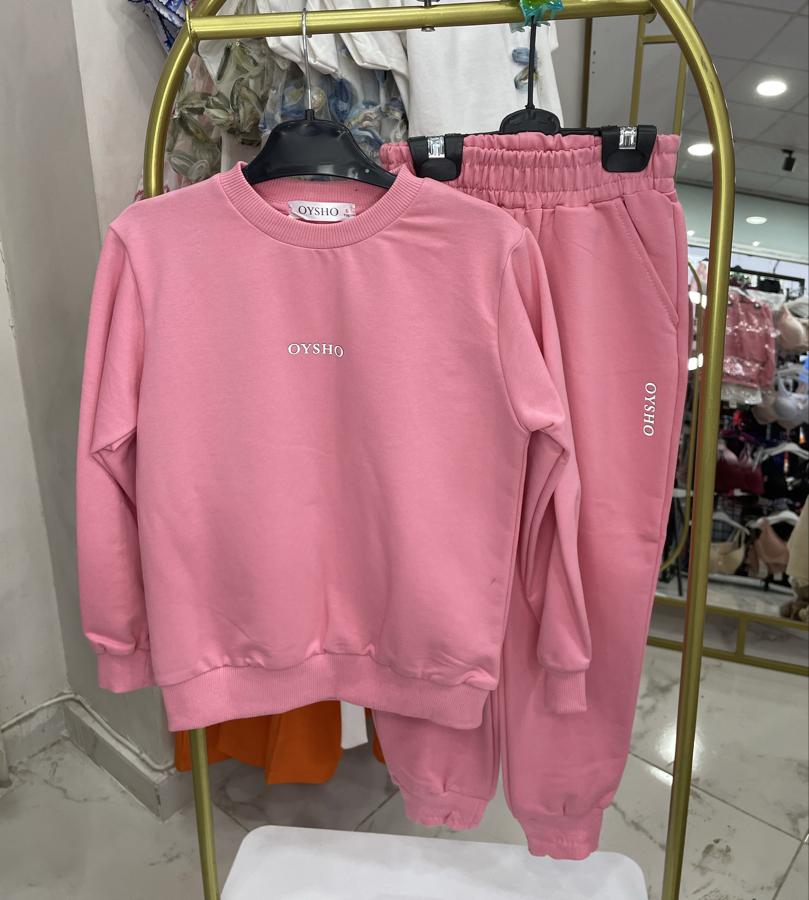 Pembe osho baskılı takım