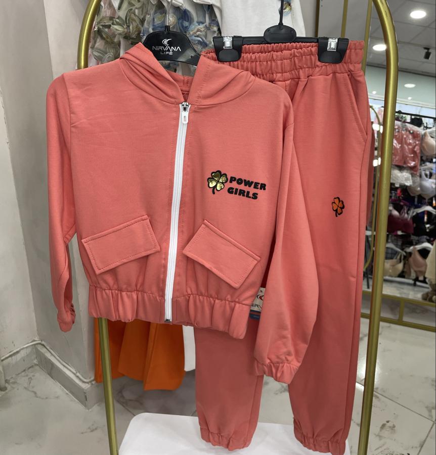Power girls baskılı ceketli takım