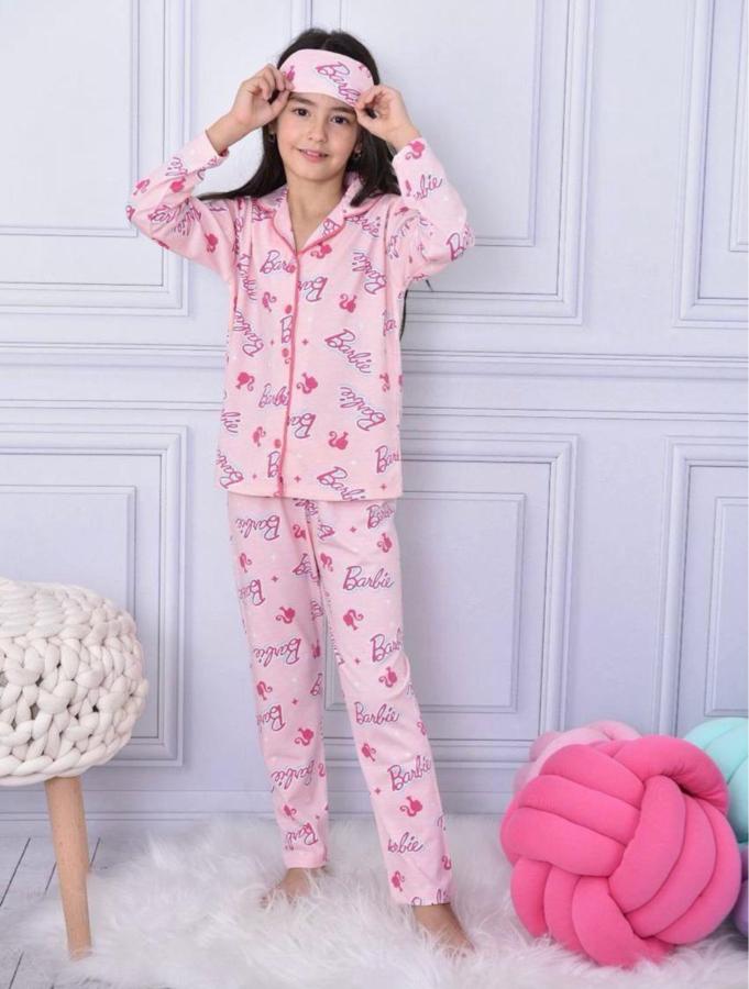 Barbie baskılı kız çocuk gecelik