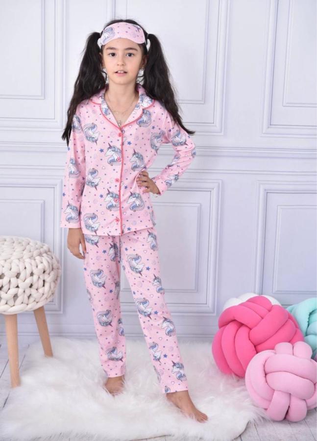 Unicorn baskılı kız çocuk gecelik