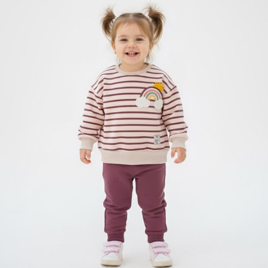 Gökkuşağı baskılı takım