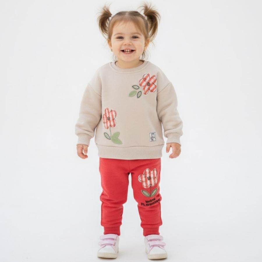 Çiçek baskılı takım