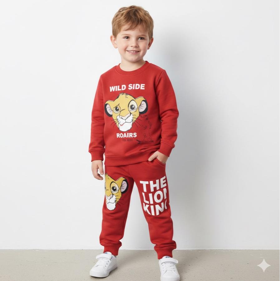 Wild side baskılı kırmızı takım