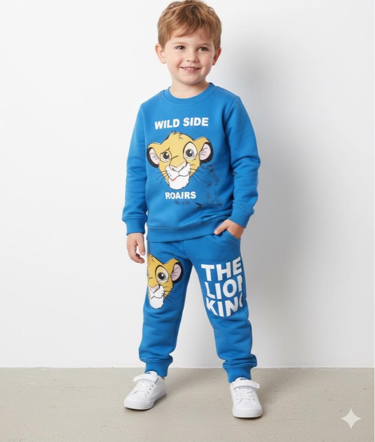 Wild side baskılı mavi takım