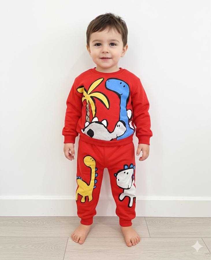 Dinazor baskılı kırmızı takım