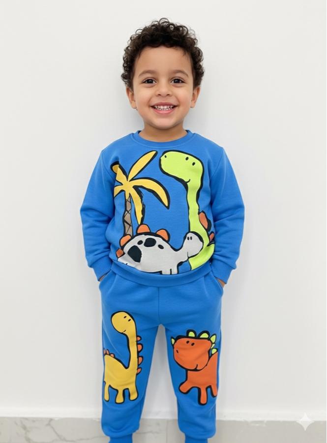 Dinazor baskılı mavi takım