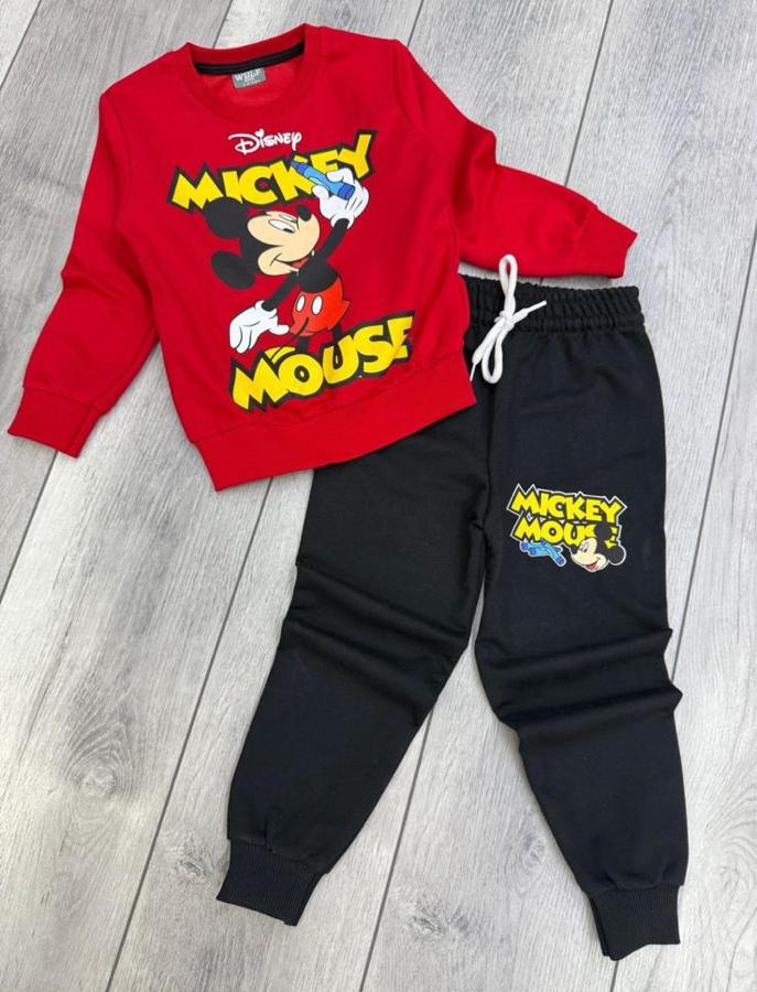 Kırmızı Mickey mause baskılı takım