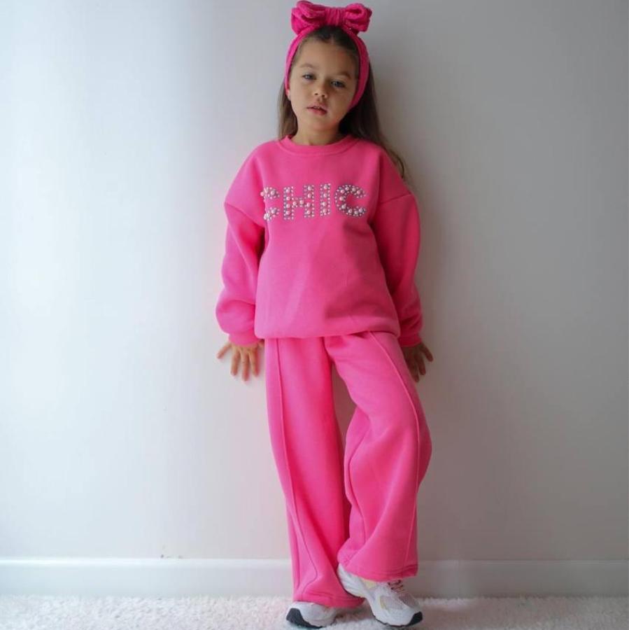 5/6 kaldı Boncuktan chic baskılı takım