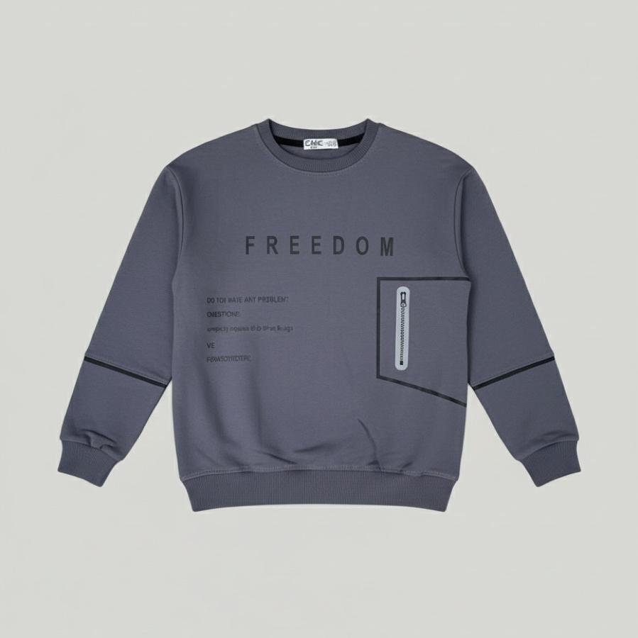 Freedom baskılı erkek çocuk kazak