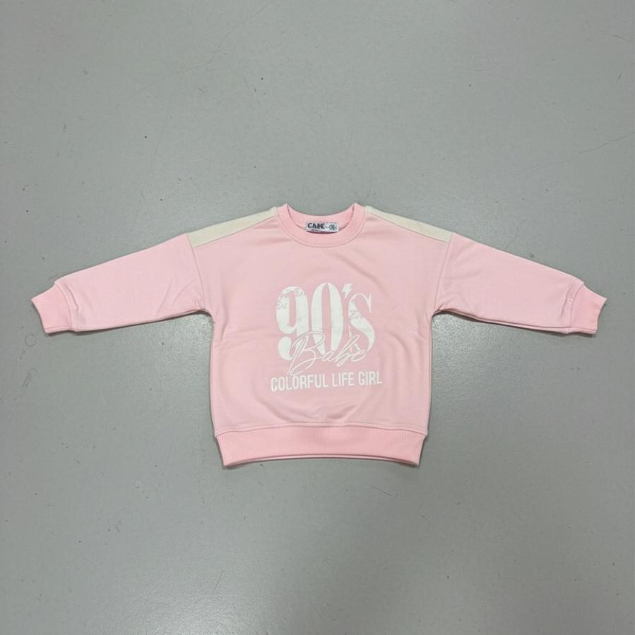 90 baskılı pembe kız çocuk kazak