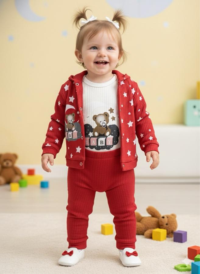 Baby baskılı Zıbınlı üçlü takım