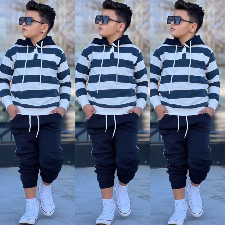 Lacivert beyaz kapşonlu Şardonlu takım