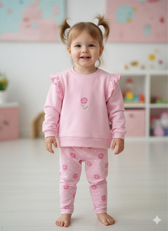 Kız bebek çiçekli takım