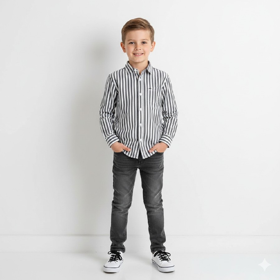 siyah kot pantolon çizgili gömlekli takım