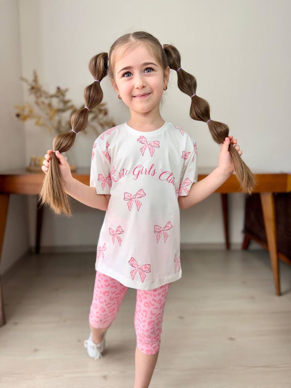 4-8 yaş arası pamuk kumaş kaprili takım