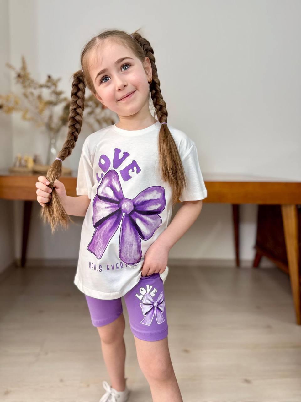 3-7 yaş arası Kurdale detaylı şortlu takım