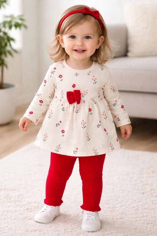 Çiçek baskılı mevsimlik 2'li takım