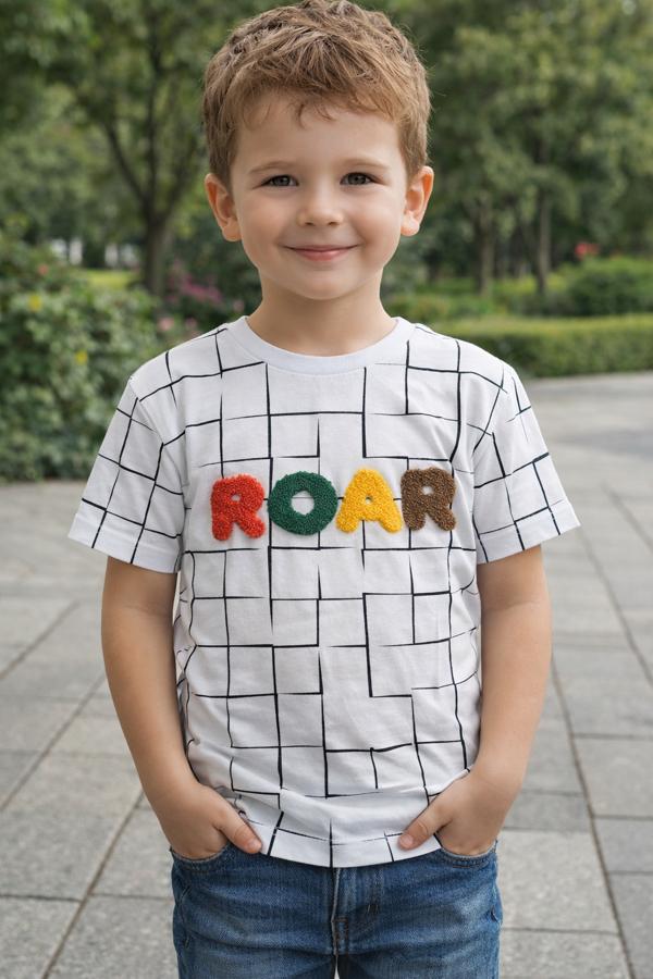 4 ve 10 yaş beyaz erkek çocuk tişört