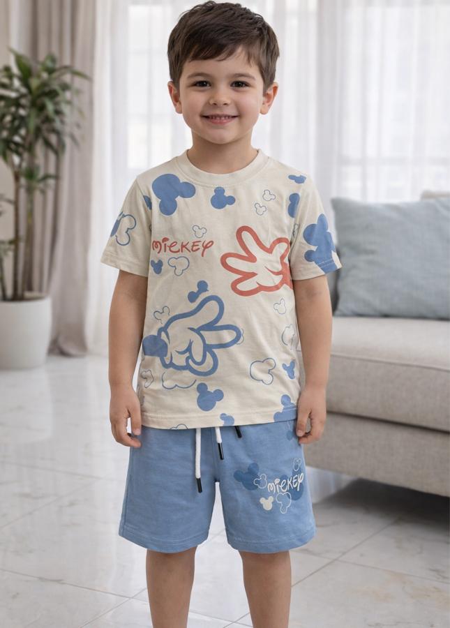 3-10 yaş arası Mickey Mouse erkek şortlu takım
