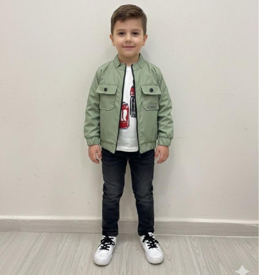 2 ve 3 yaş yağmurluk ceketli üçlü takım